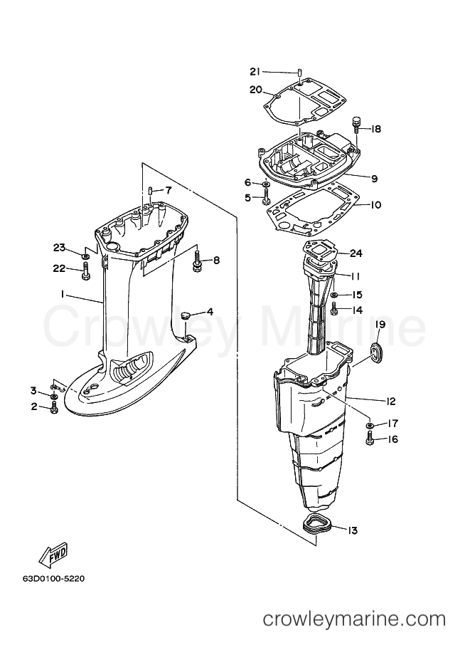Yamaha Motors 40V (63D) [05F] - UPPER CASING