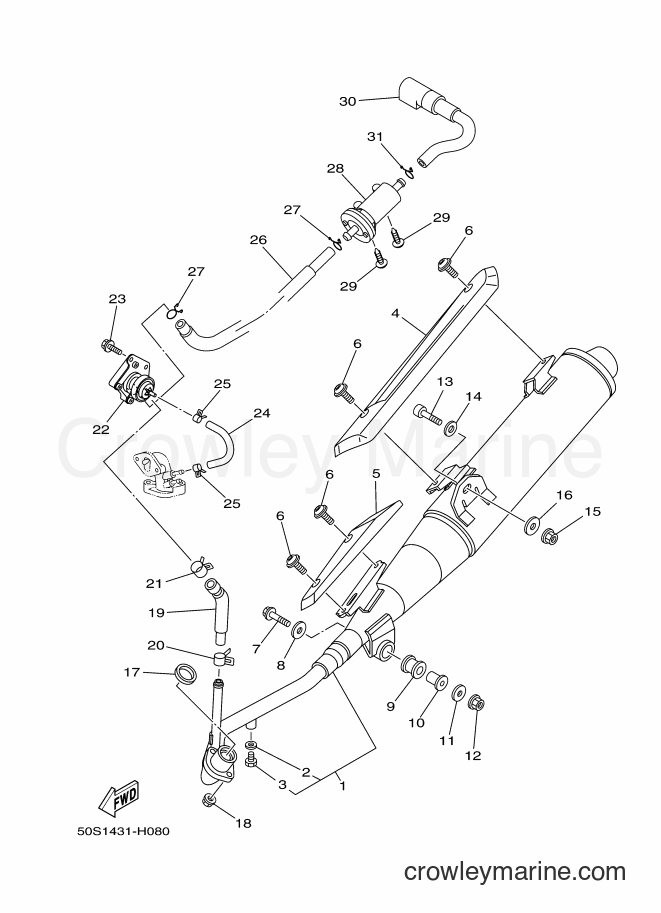 2010 Scooter T110LSE - T110LSE (50S4) [010] - EXHAUST