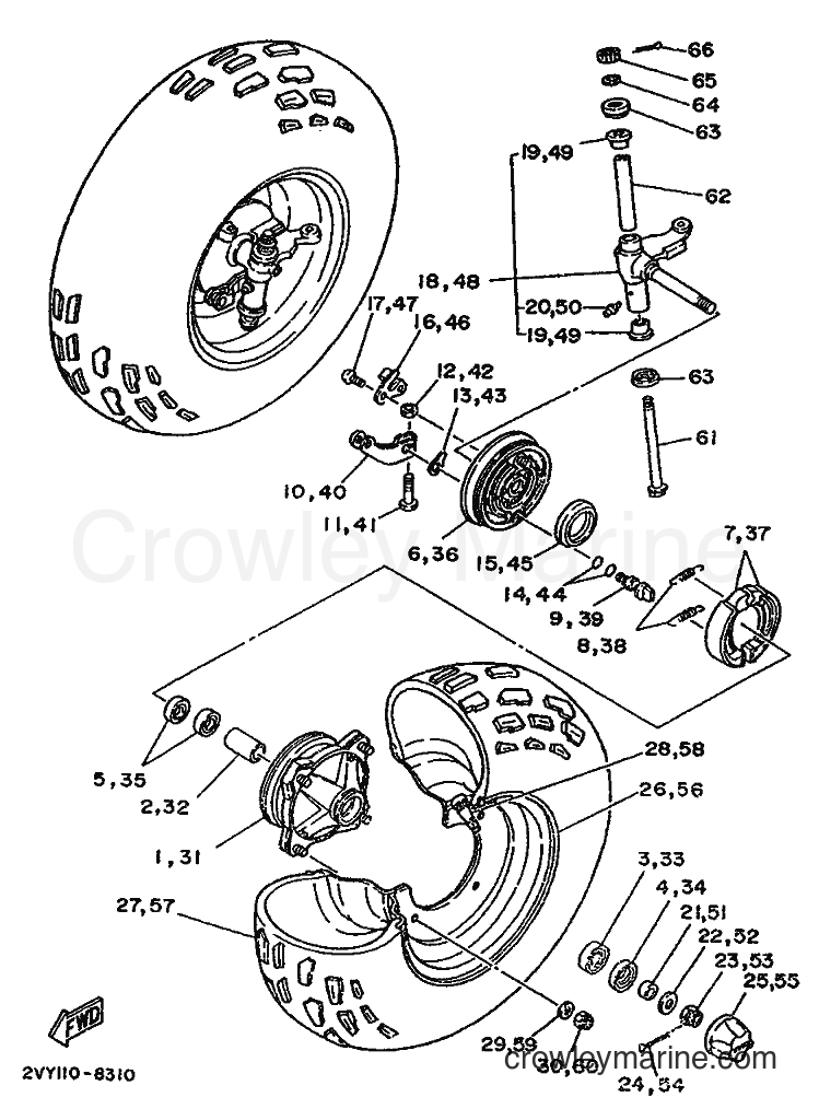 1989 ATV YFM200DX - YFM200DX (3GC2) [010] - FRONT WHEEL