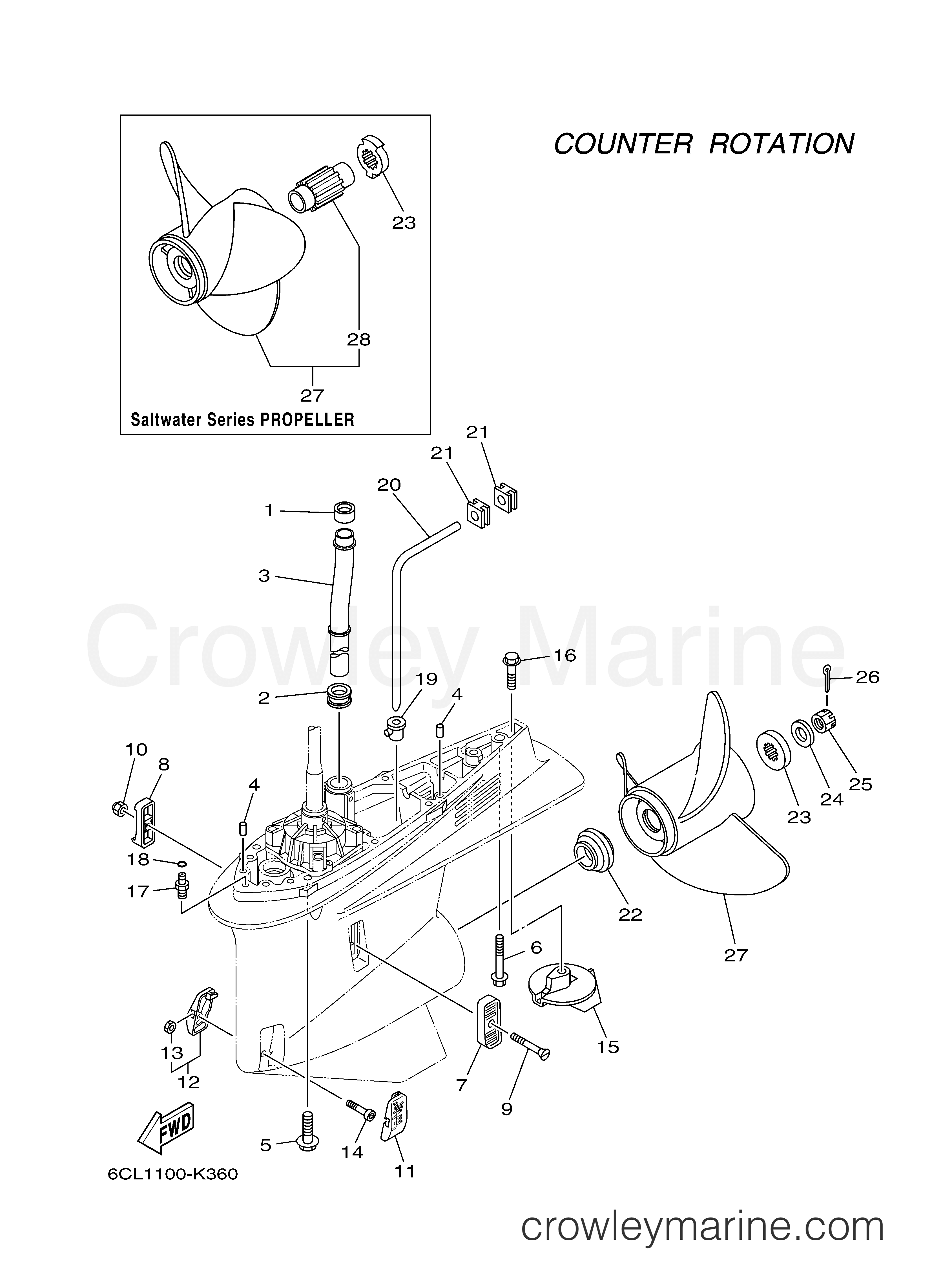 Yamaha Motors LF225XCA - LOWER CASING DRIVE 4