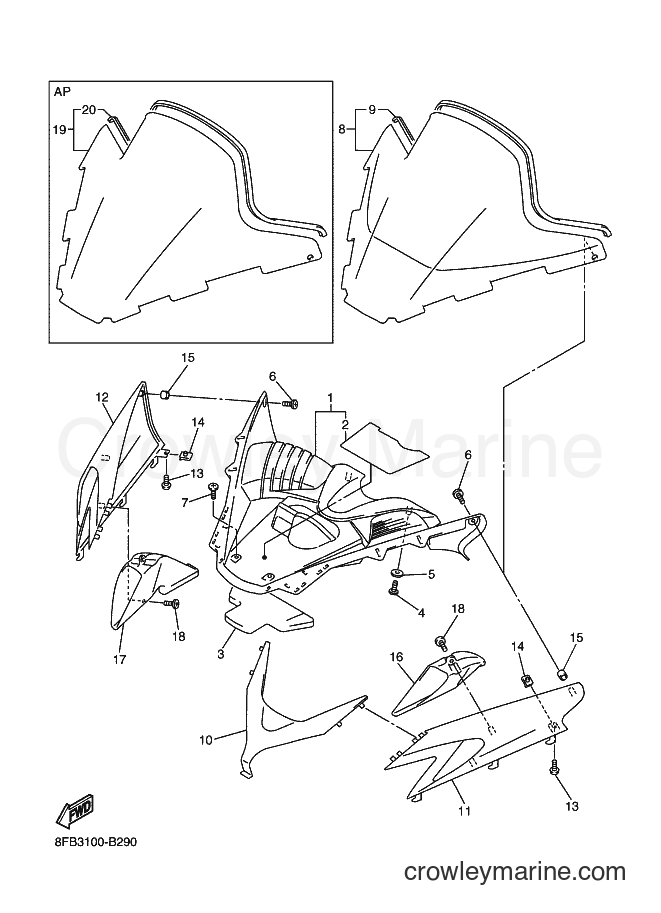 Yamaha Motors SXV70ER (8FB3) [020] - WINDSHIELD