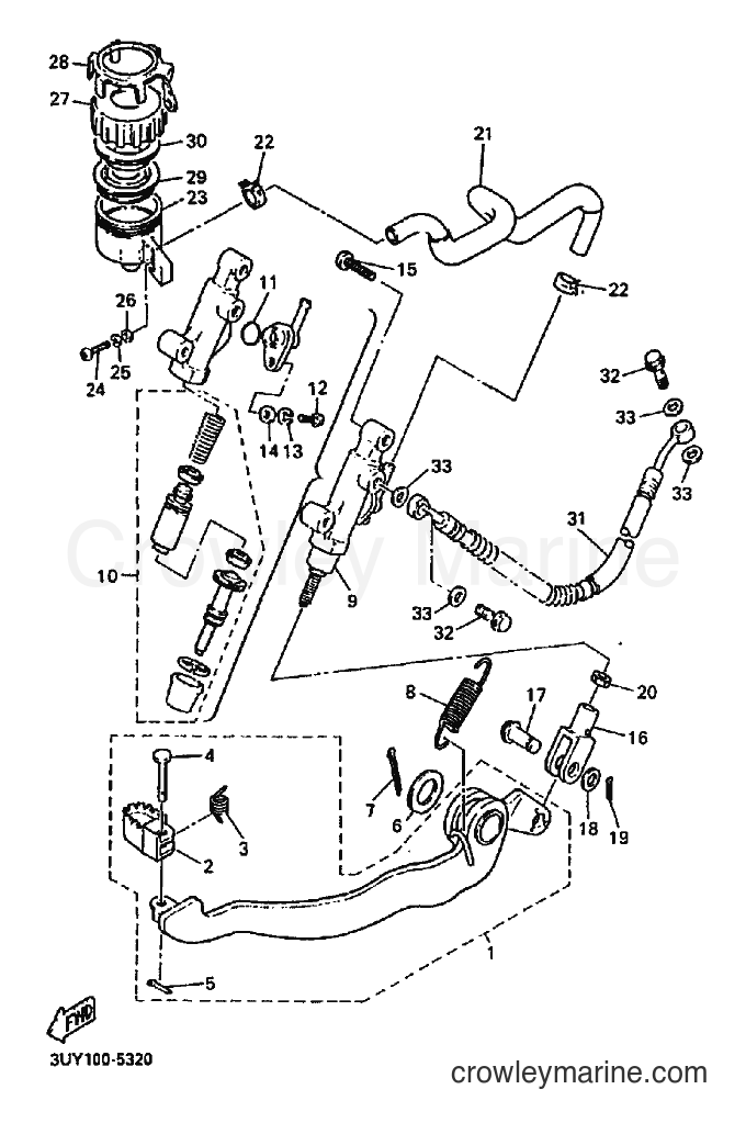 1995 Dirt Bike XT600E - XT600E (3UYE) [010] - REAR MASTER CYLINDER