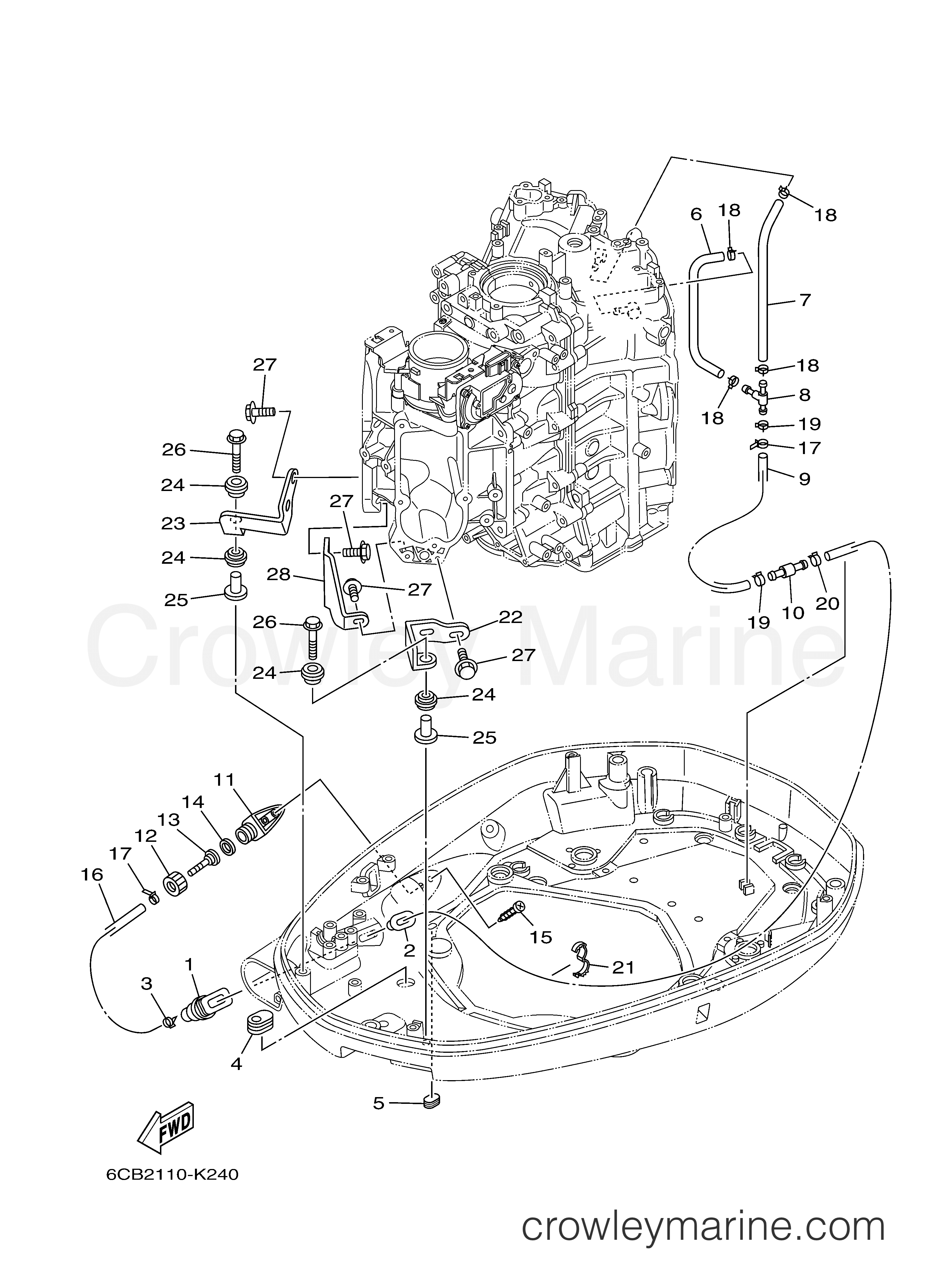 Yamaha Motors VF200LA - BOTTOM COWLING 2