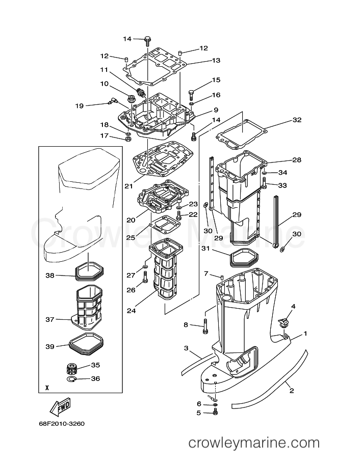 Yamaha Motors Z175GETO (68L3) [030] - UPPER CASING