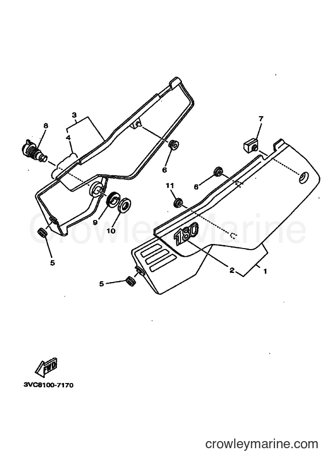 1998 Dirt Bike RT180 - RT180 (4BN7) [010] - SIDE COVER