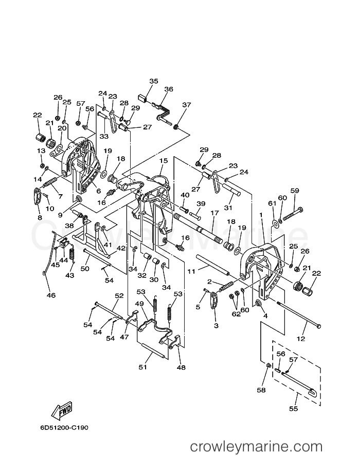 Yamaha Motors F25C (6D54) [030] - BRACKET 1