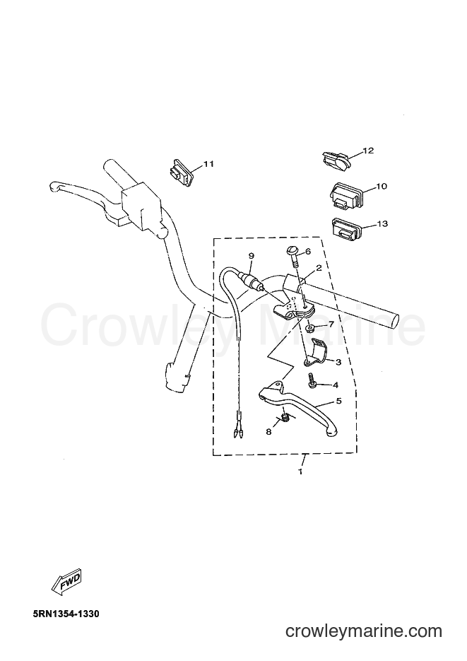 Yamaha Motors YN50 (5RNR) [020] - HANDLE SWITCH & LEVER