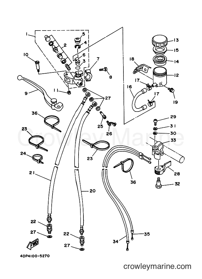 1995 Street Bike TZ250 - TZ250 (4DP4) [010] - FRONT MASTER CYLINDER