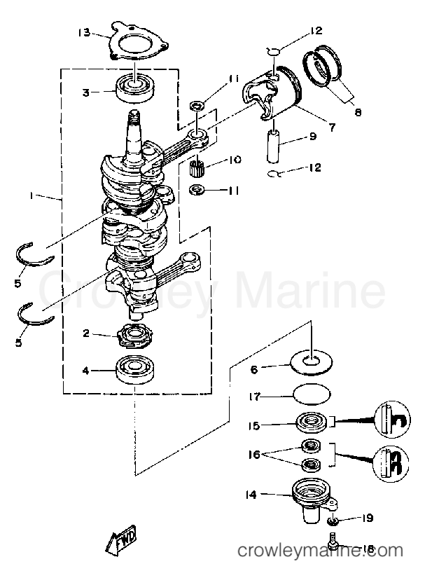 Yamaha Motors 50ETMLD - CRANKSHAFT - PISTON