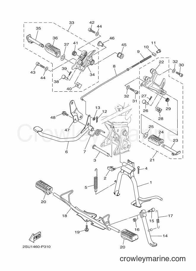 2015 Scooter T115FSEC - T115FSEC (2SU2) [010] - STAND & FOOTREST