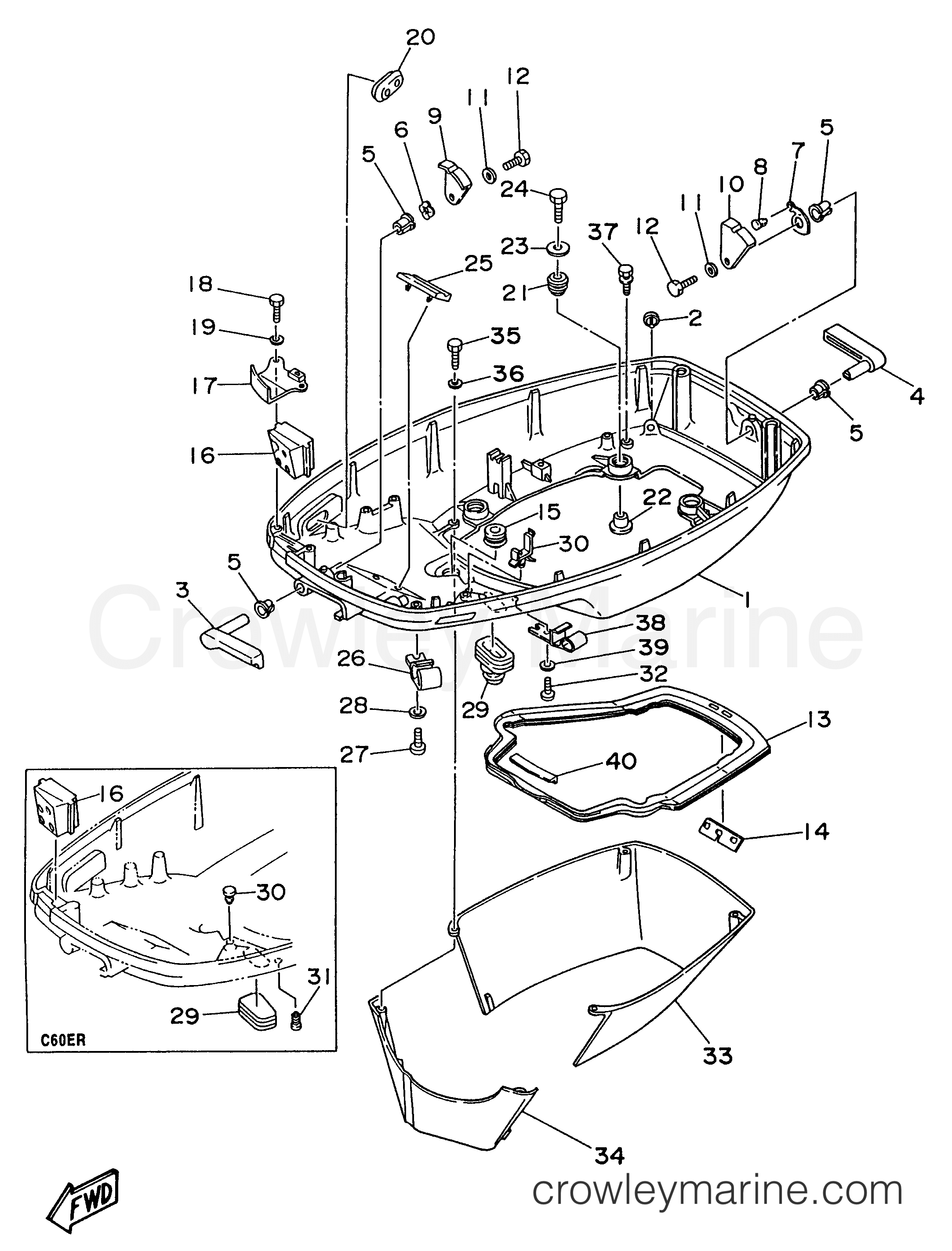 Yamaha Motors C60ELRU - BOTTOM COWLING