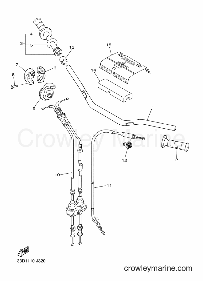 2012 Dirt Bike YZ450F - YZ450F (33DA) [010] - STEERING HANDLE & CABLE