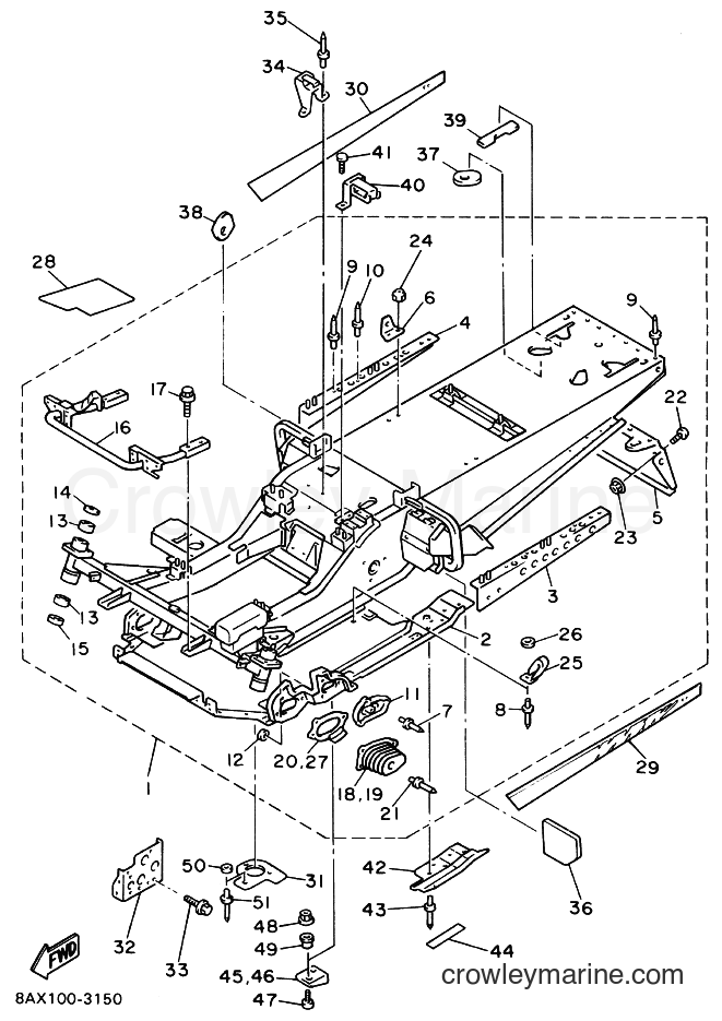 1993 Snowmobile VX750 - VX750 (8AX1) [040] - FRAME