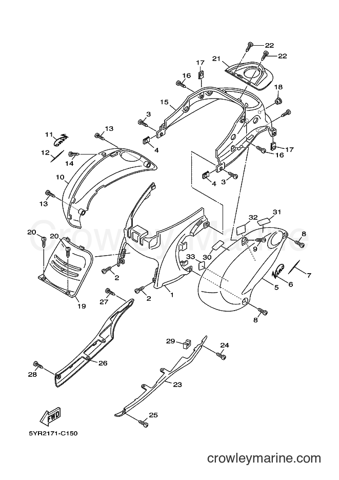 2007 Scooter XC125V - XC125V (5YR9) [010] - SIDE COVER