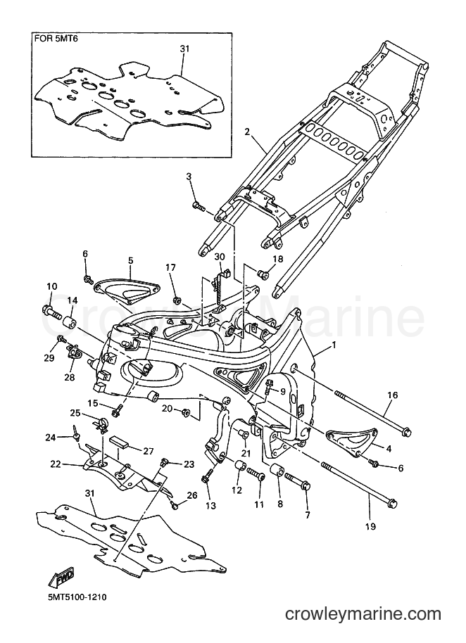 2001 Sport Bike YZF-R6 - YZF-R6 (5MT7) [010] - FRAME