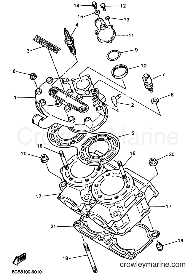 1999 Snowmobile VX600LT - VX600LT (8CS3) [010] - CYLINDER HEAD