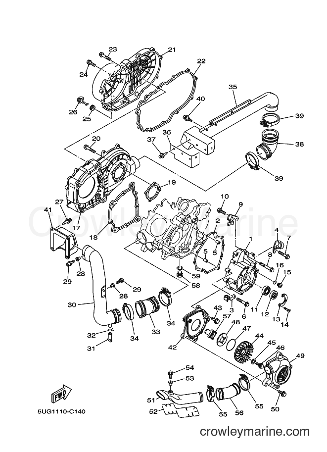 2004 ATV YXR660F - YXR660F (5UG2) [010] - CRANKCASE COVER 1