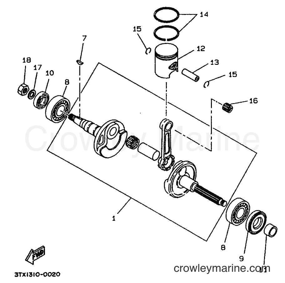 1992 Scooter CW50 - CW50 (4BY2) [999] - CRANKSHAFT & PISTON