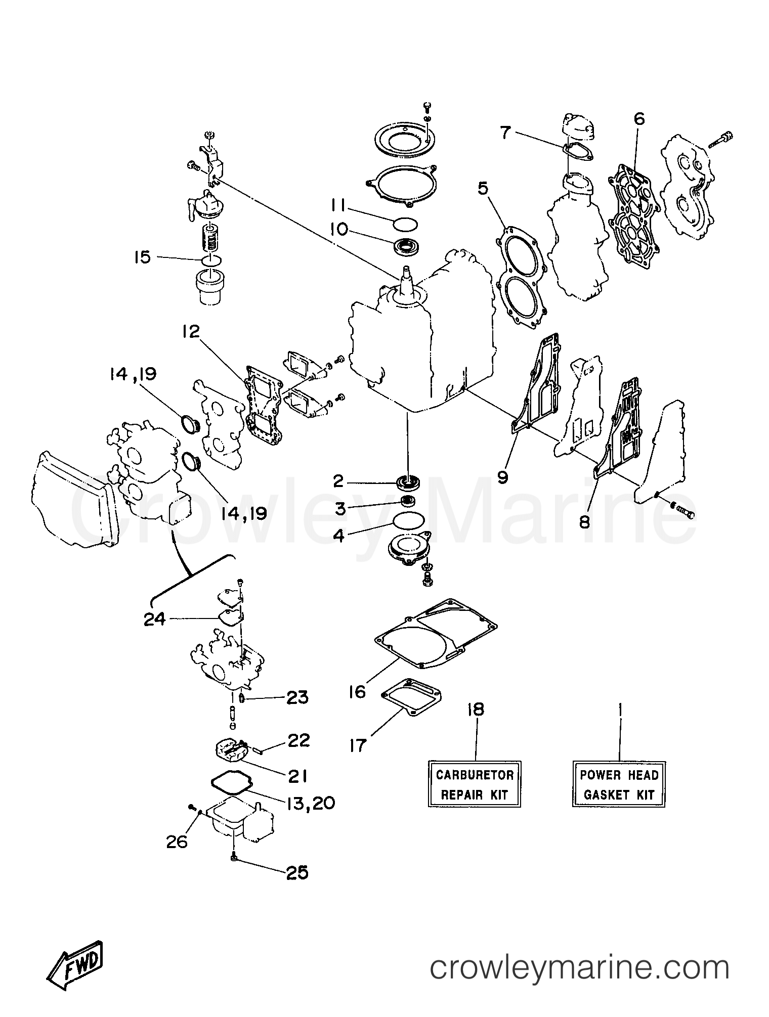 Yamaha Motors 25ESHX - REPAIR KIT 1