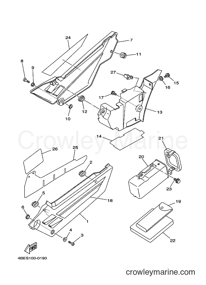 2000 Dirt Bike XT225 - XT225 (4BEU) [010] - SIDE COVER