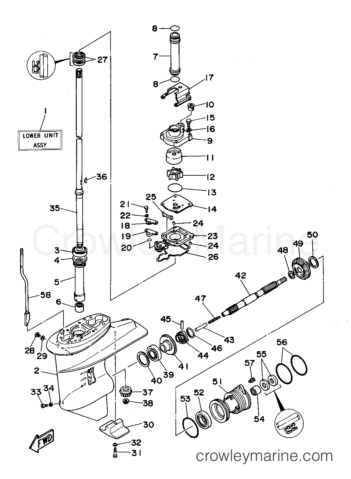 Yamaha Motors C30ELRT - LOWER CASING DRIVE 1