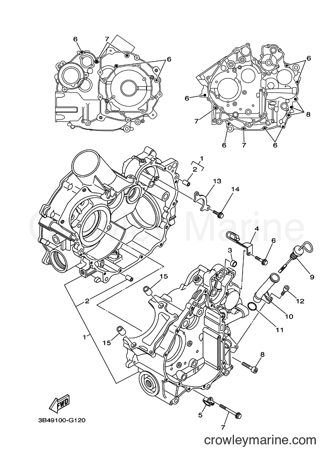 Yamaha Motors YFM700FWAD (3B4E) [010] - CRANKCASE