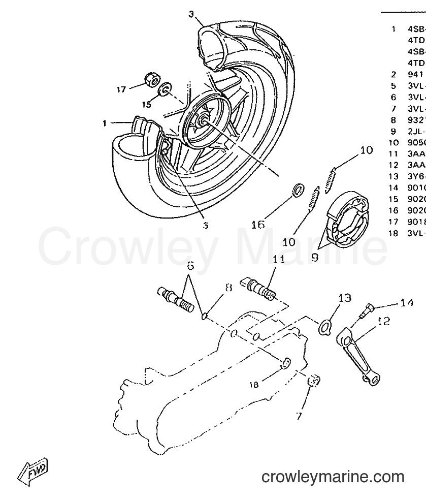 1996 Scooter CW50RS - CW50RS (4TD1) [999] - REAR WHEEL
