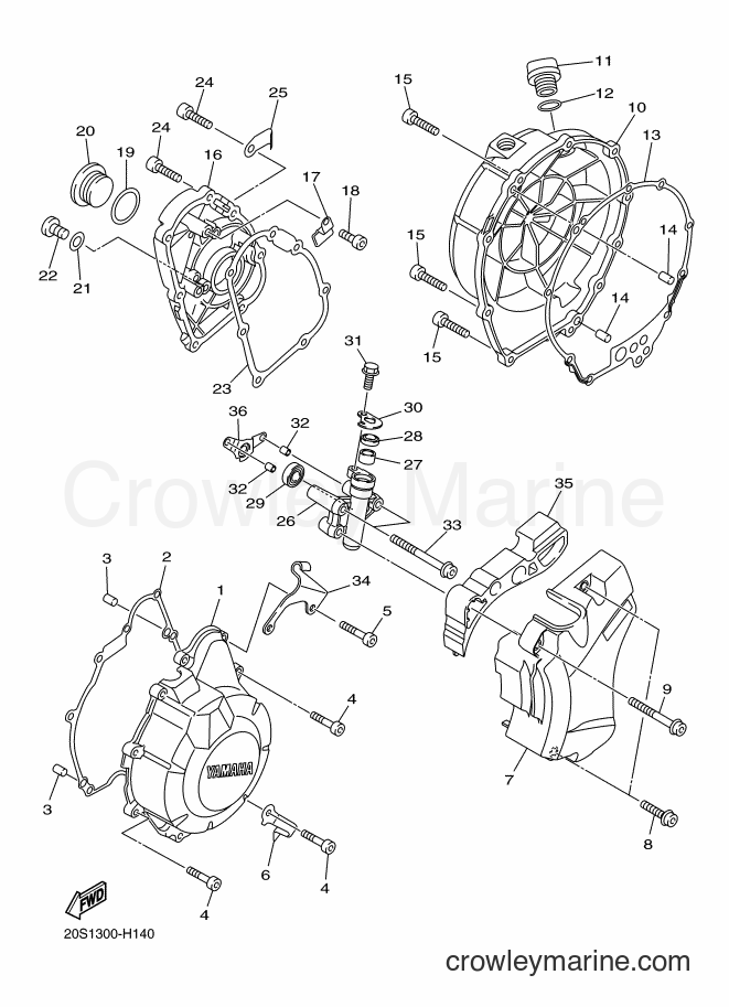 Yamaha Motors XJ6S (36C1) [010] - CRANKCASE COVER 1