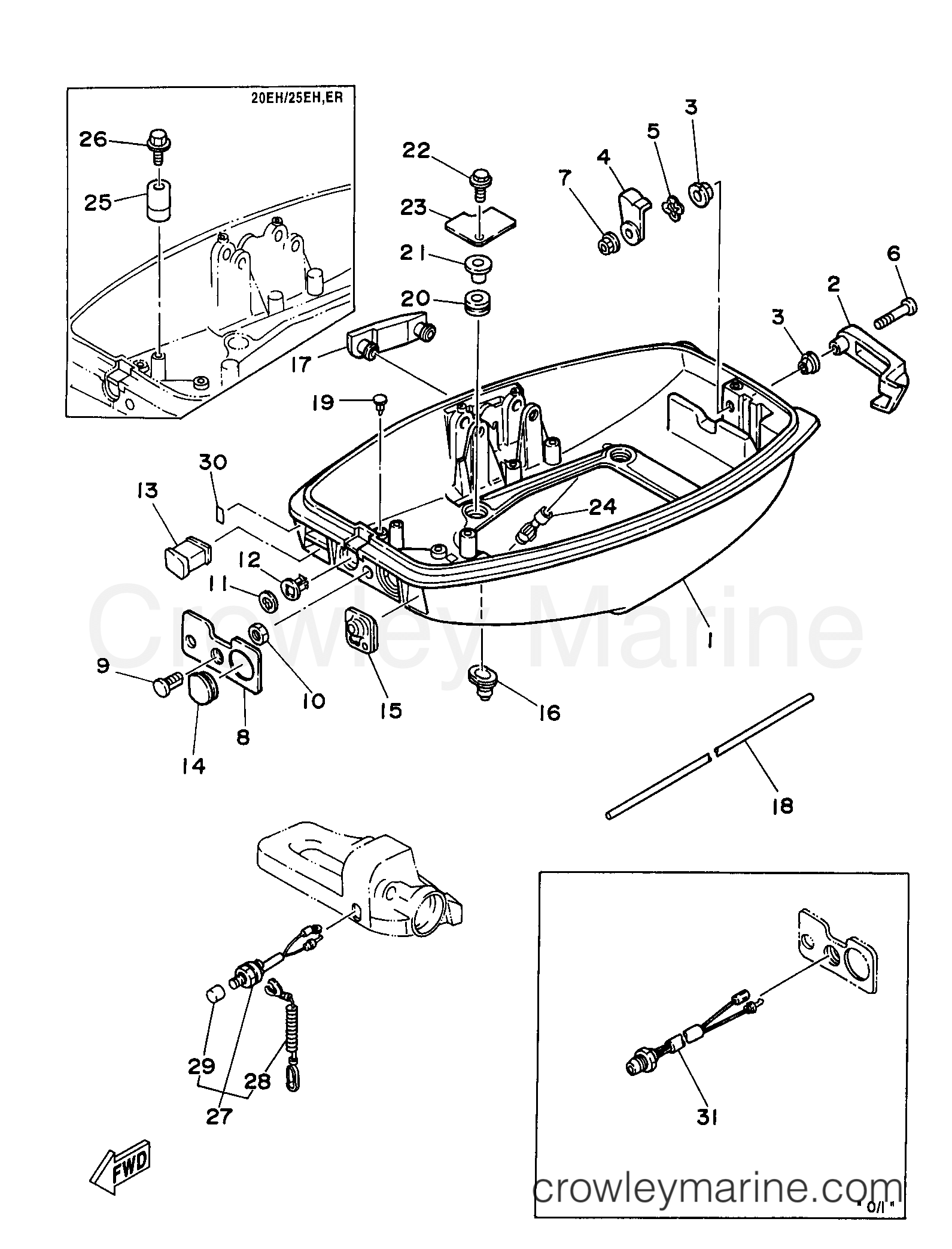 Yamaha Motors 25MLHX - BOTTOM COWLING