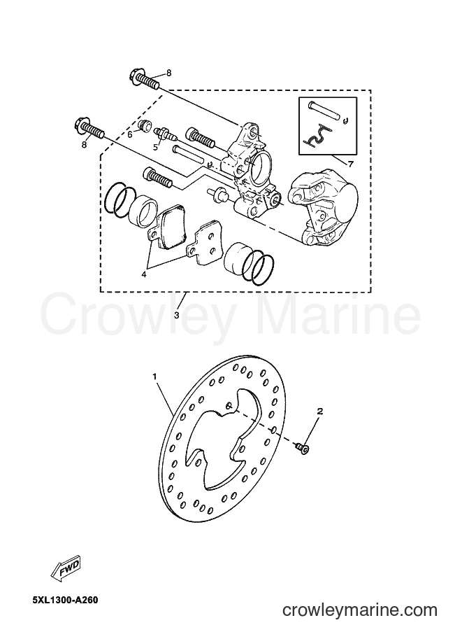 2007 Scooter YP125E - YP125E (5D81) [040] - REAR BRAKE CALIPER