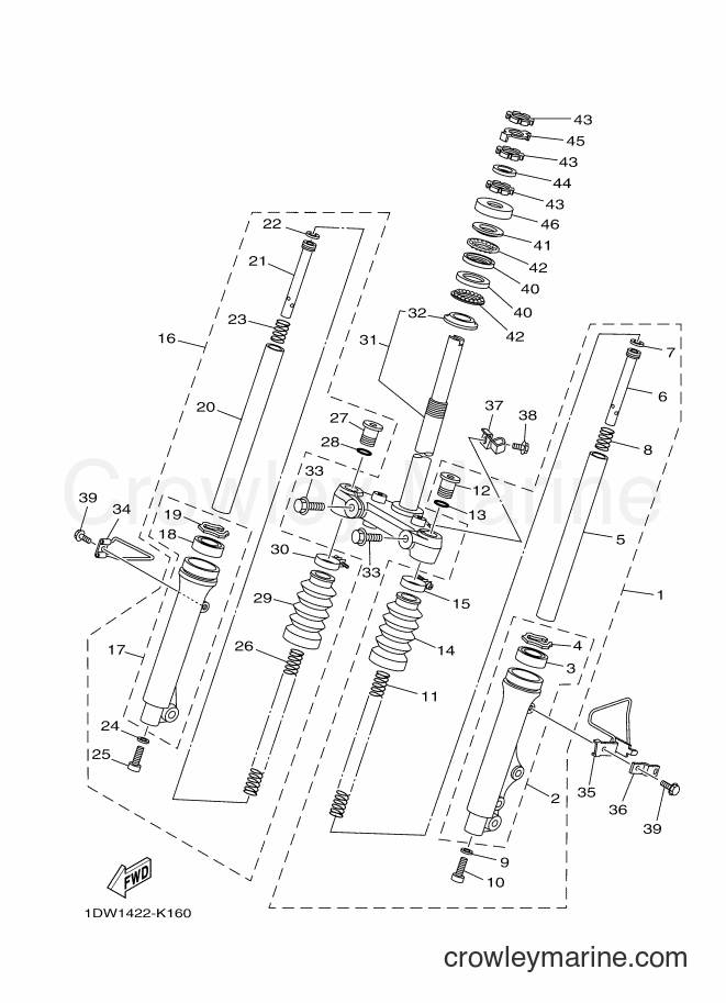 Yamaha Motors XC100N (1DW1) [010] - FRONT FORK