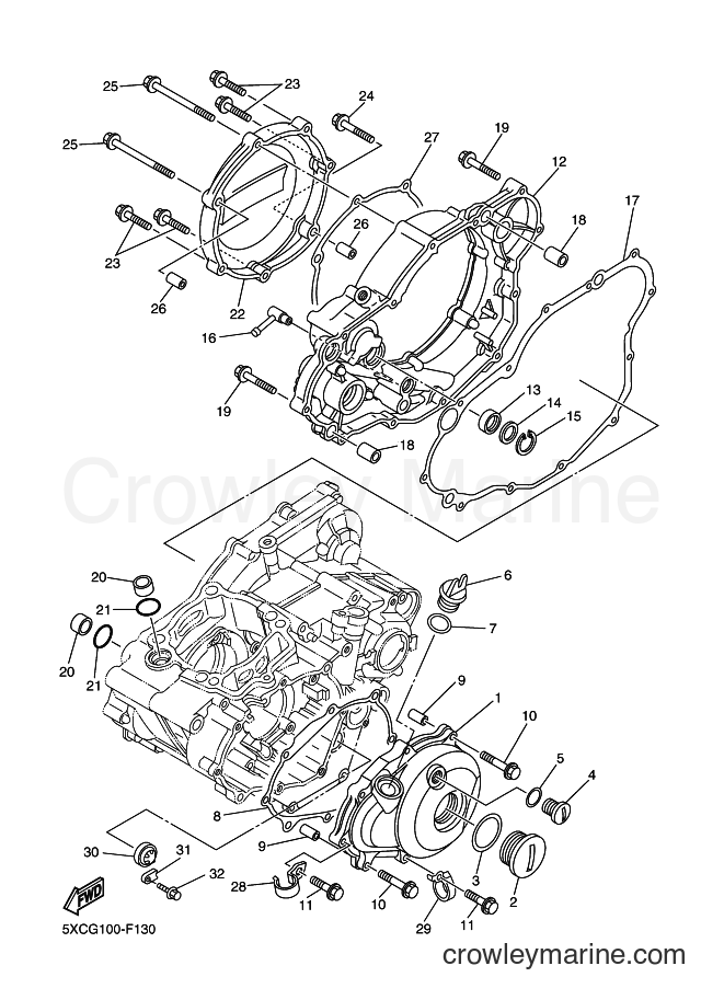 2009 Dirt Bike YZ250F - YZ250F (5XCS) [010] - CRANKCASE COVER 1