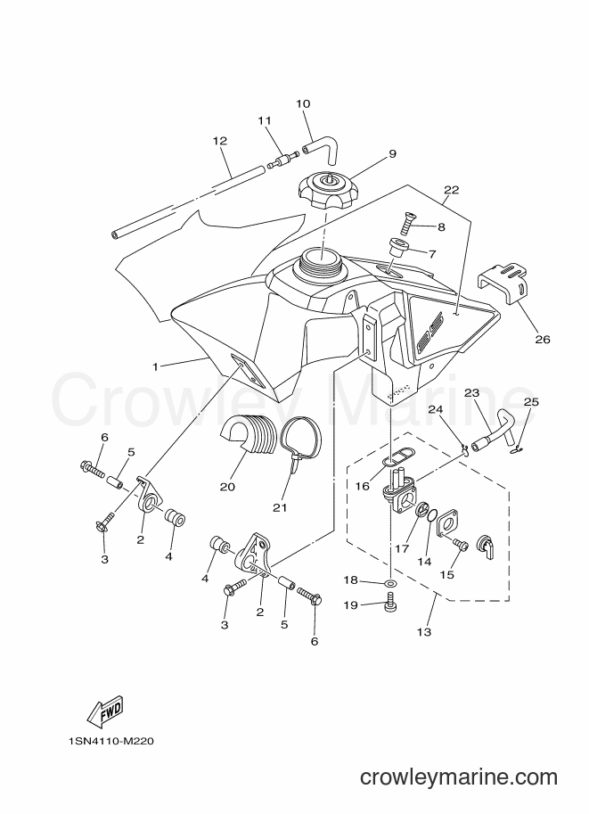 Yamaha Motors YZ85 (1SN4) [020] - FUEL TANK