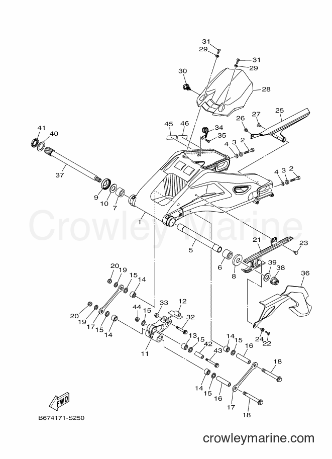 Yamaha Motors MTN1000 (B67B) [010] - REAR ARM