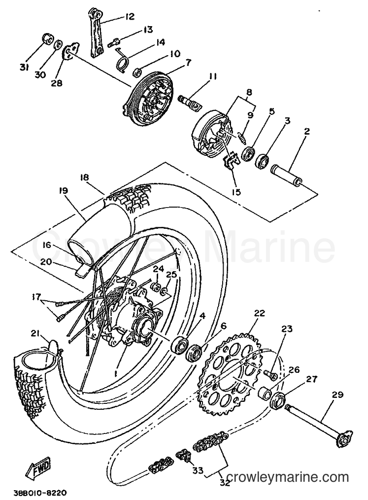Yamaha Motors TY250R (4AJ2) [999] - REAR WHEEL