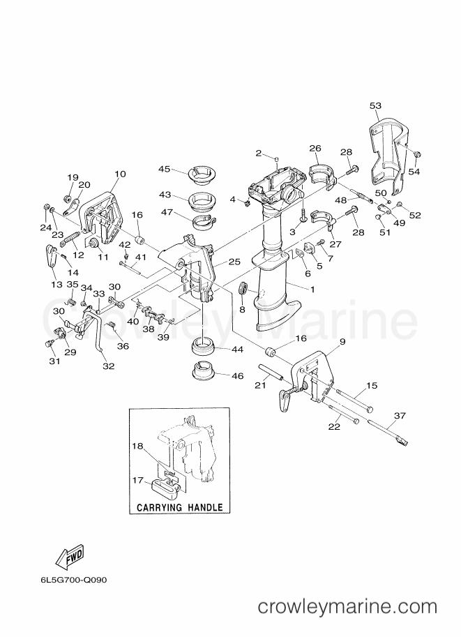 Yamaha Motors 3AMHS (6L5G) [040] - UPPER CASING & BRACKET