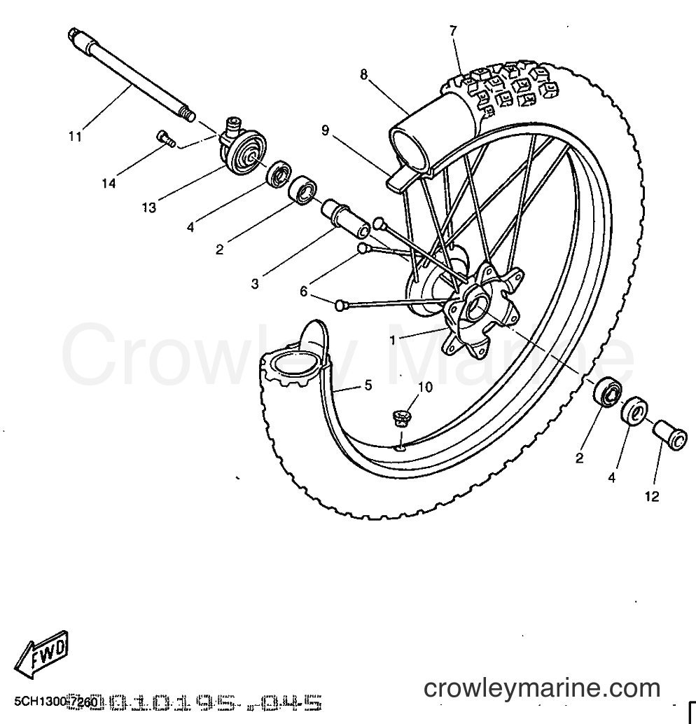 1999 Dirt Bike TT600R - TT600R (5CH2) [010] - FRONT WHEEL