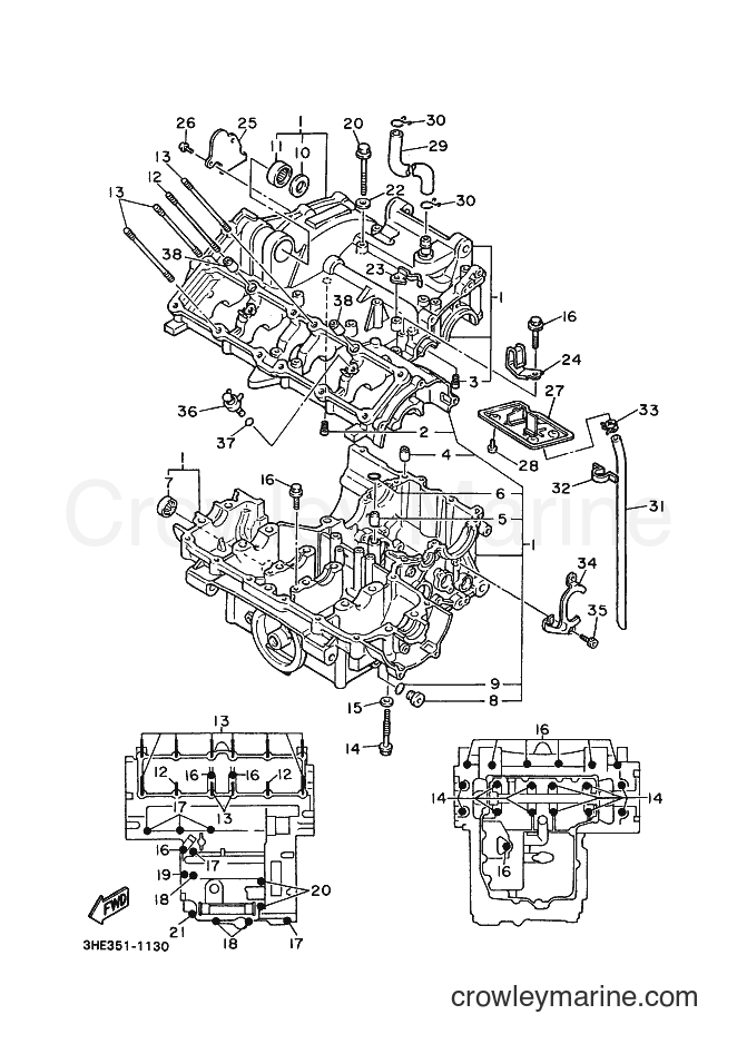1993 Sport Bike FZR600 - FZR600 (3HEF) [999] - CRANKCASE