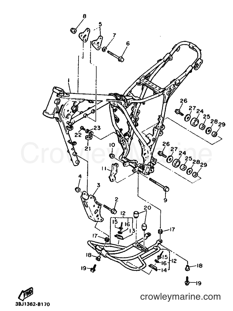 1988 Dirt Bike XT500T - XT500T (3BJ1) [999] - FRAME