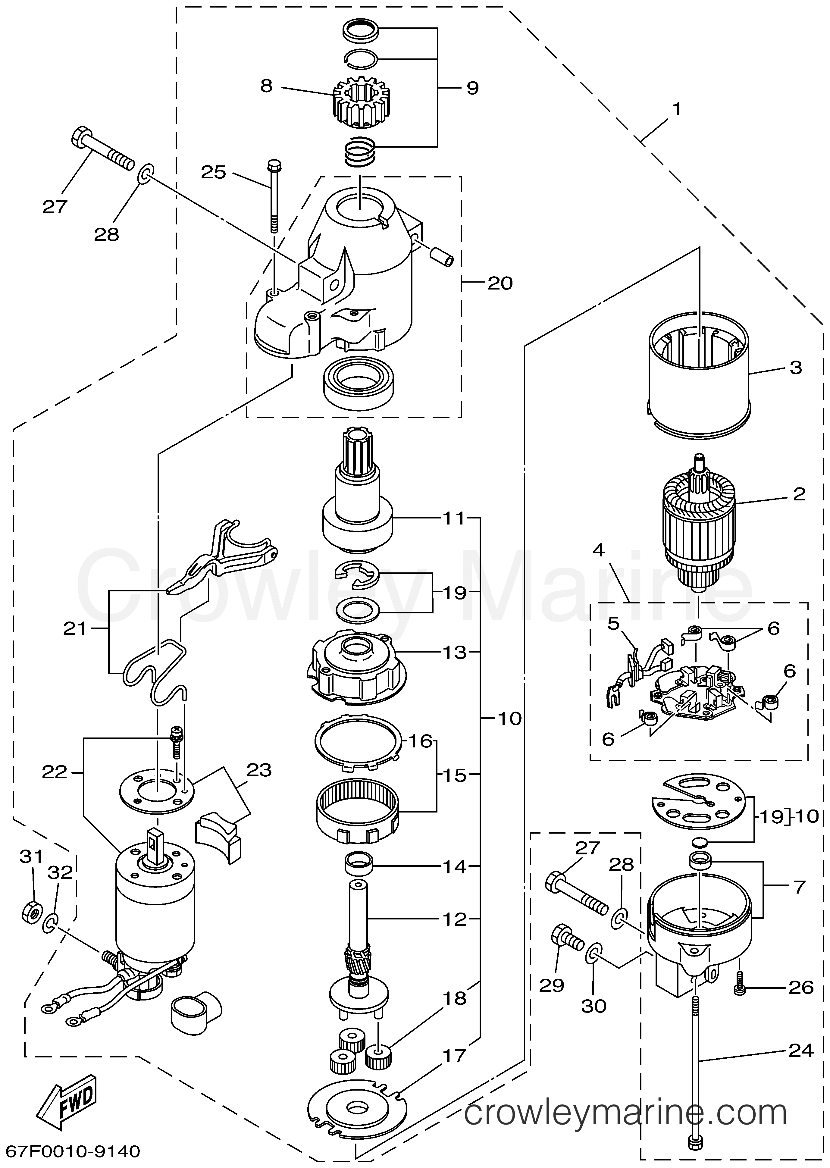 Yamaha Motors F100TLRX - STARTING MOTOR