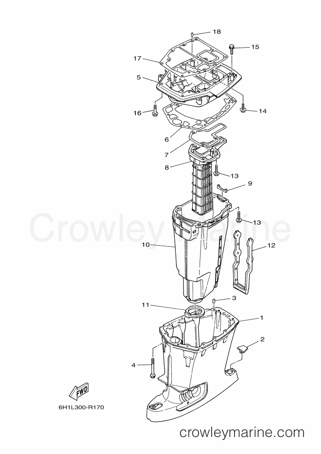 Yamaha Motors 90AETOL (6H1L) [090] - UPPER CASING
