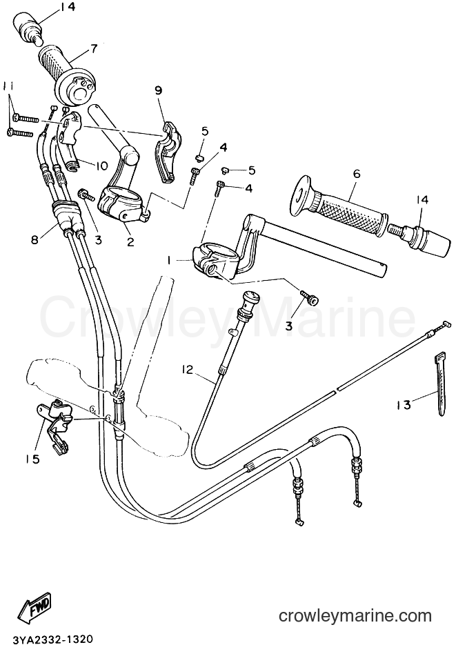 1992 Sport Bike FJ1200A - FJ1200A (4BS4) [999] - STEERING HANDLE & CABLE