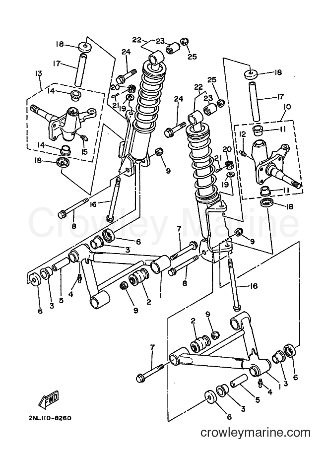1988 ATV YFP350 - YFP350 (2TX0) [010] - FRONT SUSPENSION & WHEEL