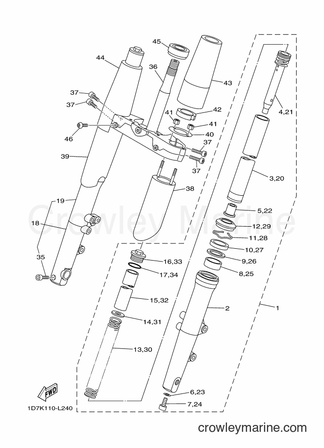 Yamaha Motors XV1900A (1D7V) [010] - FRONT FORK