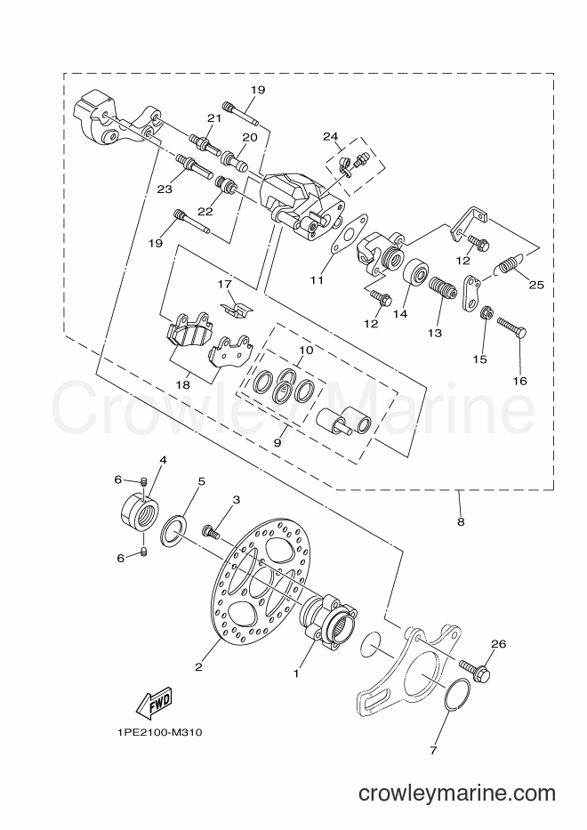 2014 ATV YFM700R - YFM700R (1VSF) [010] - REAR BRAKE CALIPER