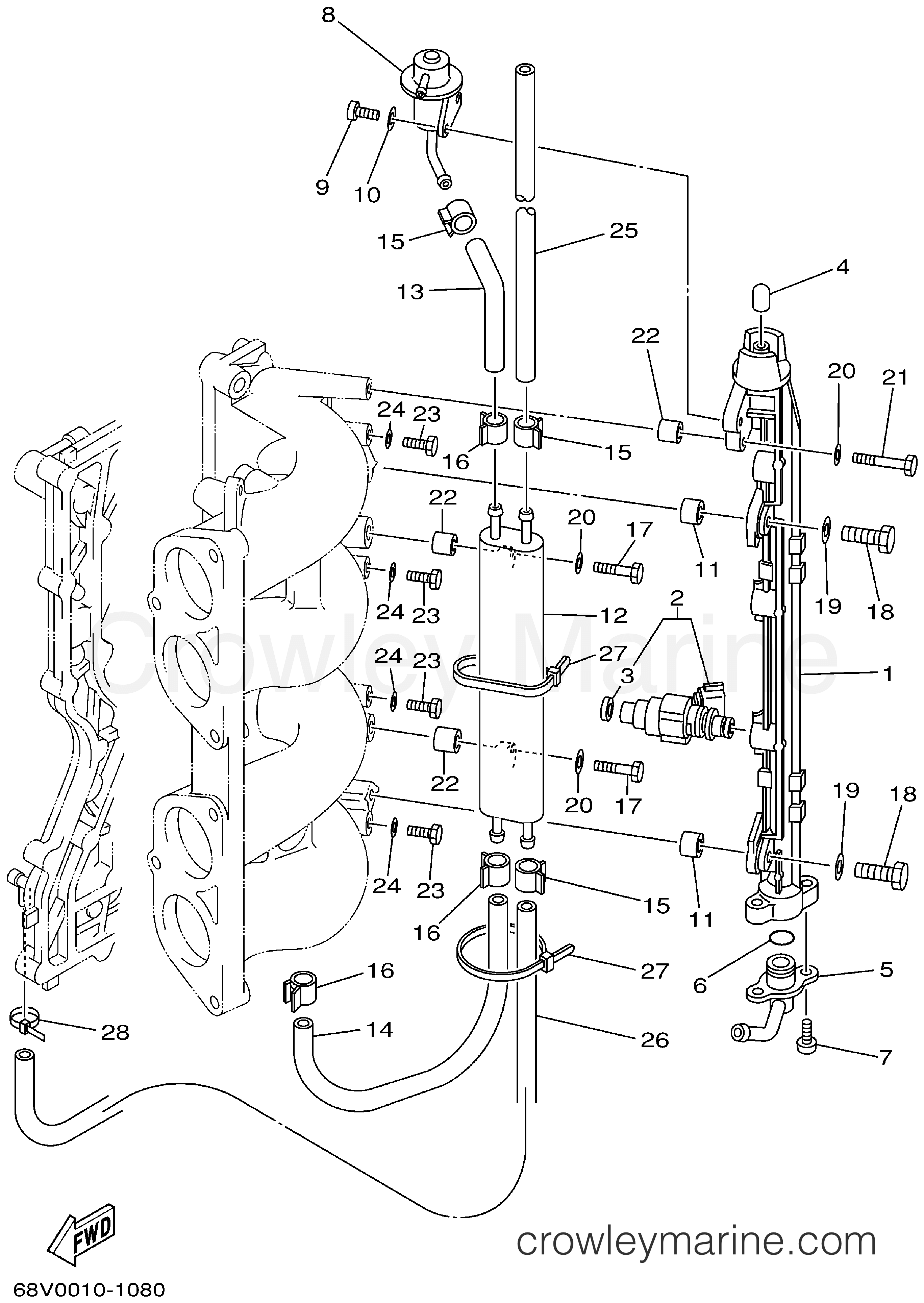 Yamaha Motors F115TXRA - FUEL INJECTION NOZZLE