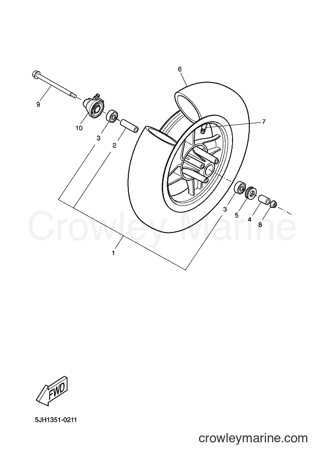 Yamaha Motors EW50 (5JH6) [030] - FRONT WHEEL