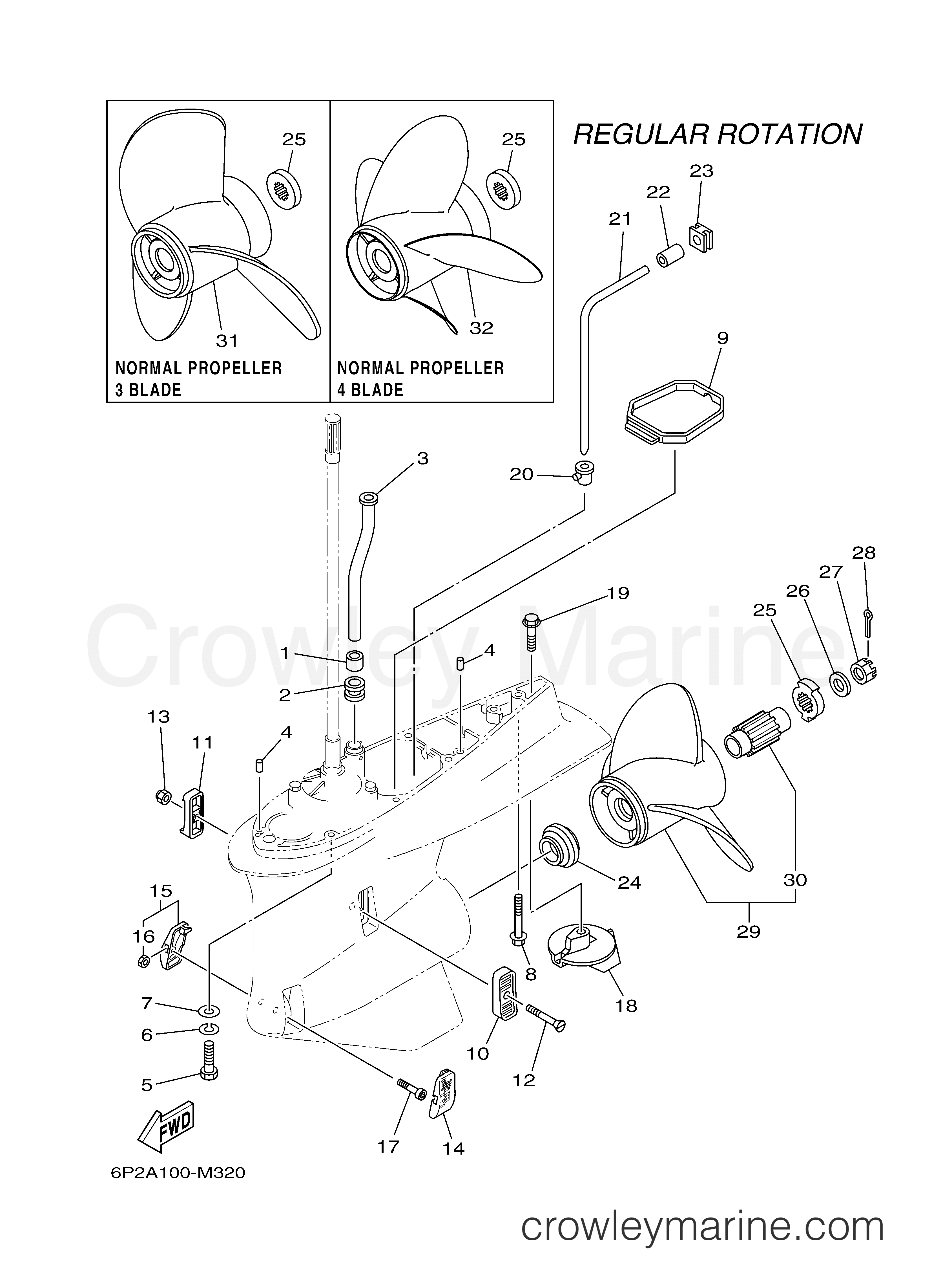 Yamaha Motors F250UA - LOWER CASING DRIVE 2