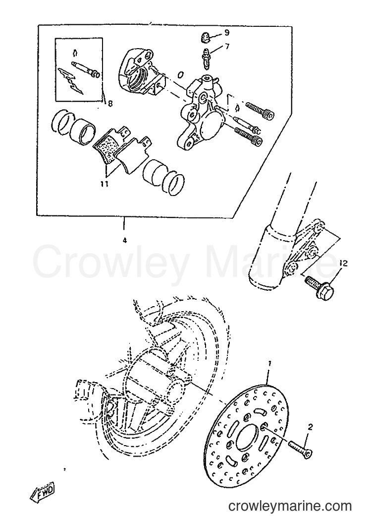 1996 Scooter CW50RSP - CW50RSP (4UR1) [999] - FRONT BRAKE CALIPER
