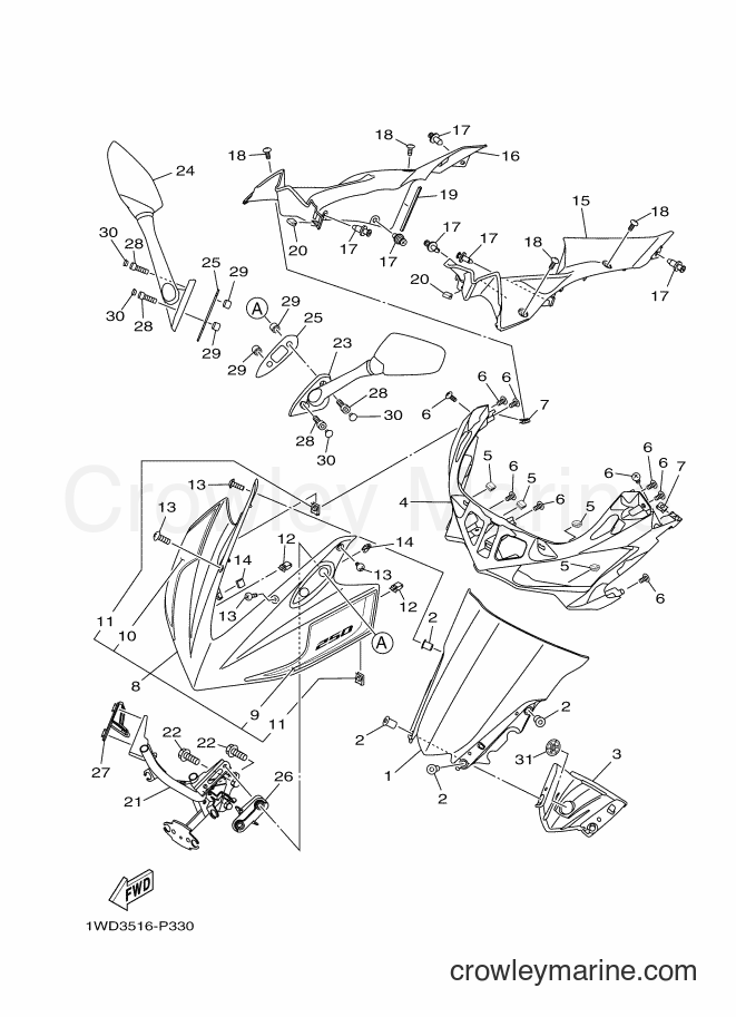 2015 Sport Bike YZF-R25 - YZF-R25 (1WD3) [010] - WINDSHIELD
